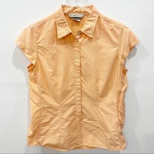 Exofficio Orange Short Sleeve Vented Button Down Shirt Medium
